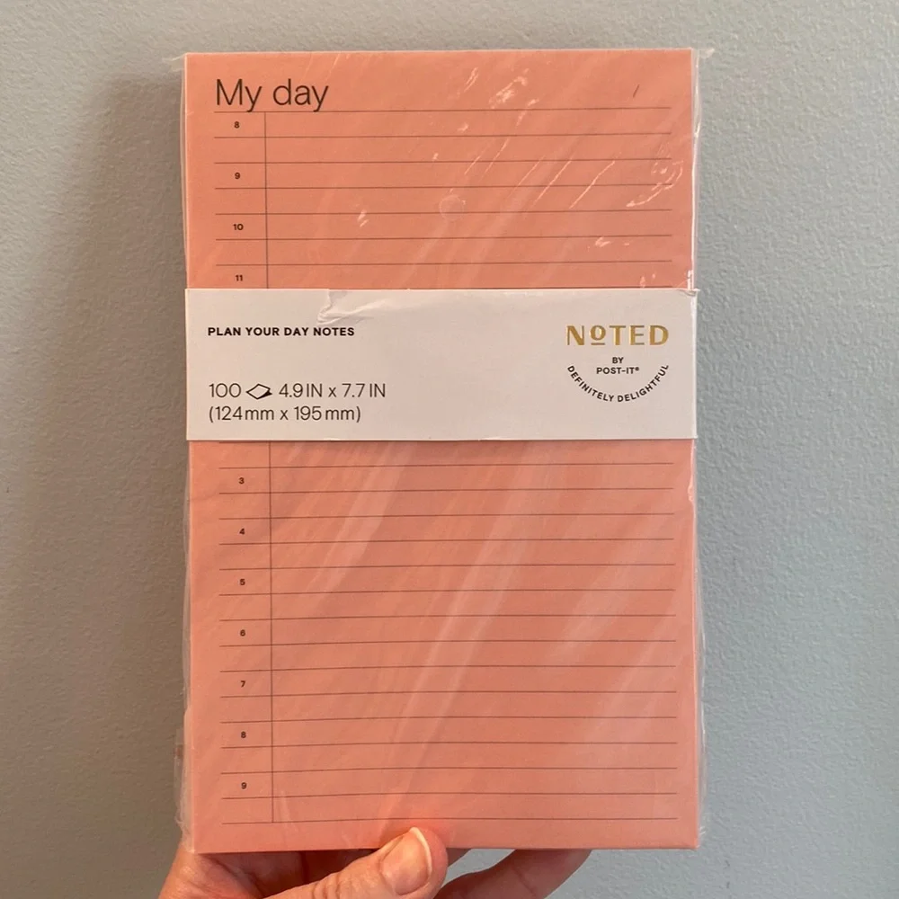 NWT Noted by Post It My Day Coral Pad 4.9” X 7.7”